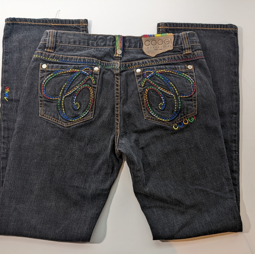 COOGI Dark Wash" Rainbow Boogie" 13 Multicolor Embroidery Stitching Logo EUC - Picture 12 of 13